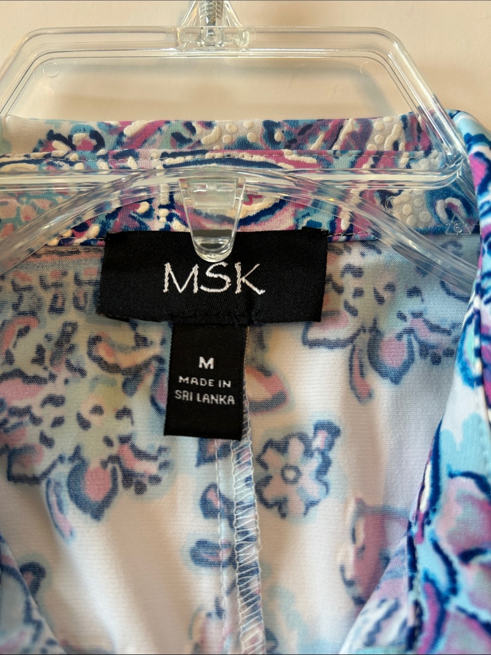 MSK Paisley Zip-Front Sleeveless Dress in Blue & Pink - Picture 4 of 5